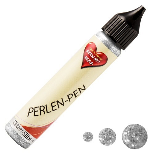 Perlen-Pen, 25ml, Glitzer, silber