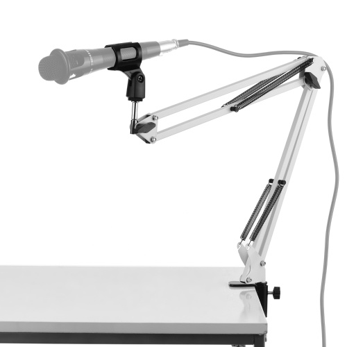Support de table de support de microphone Support paresseux avec clip de microphone à bras extensible