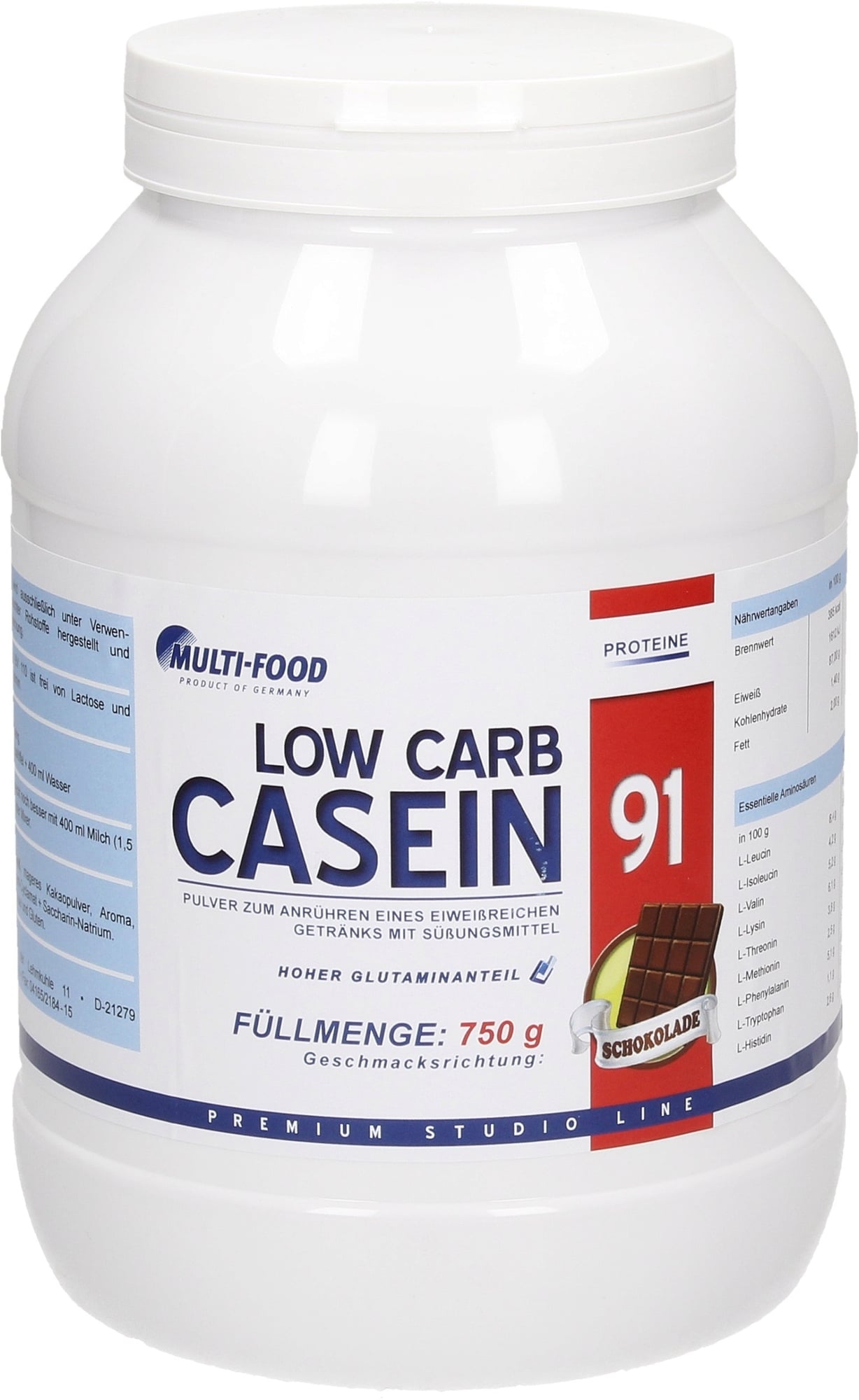 Multi-Food LOW CARB CASEIN 91, 750g Dose - Schoko