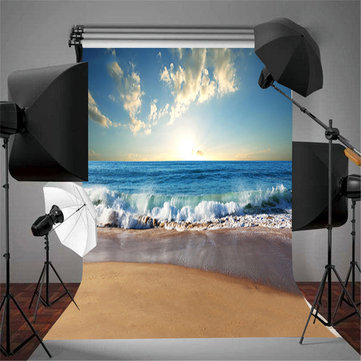 3X5FT Sunny Sea Beach Vinyl Photography Backdrop Background Studio Props