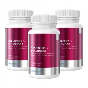 Cranberry & D-Mannose Capsules -  Natural Capsule Supplement For Urinary Tract Support - 3 packs