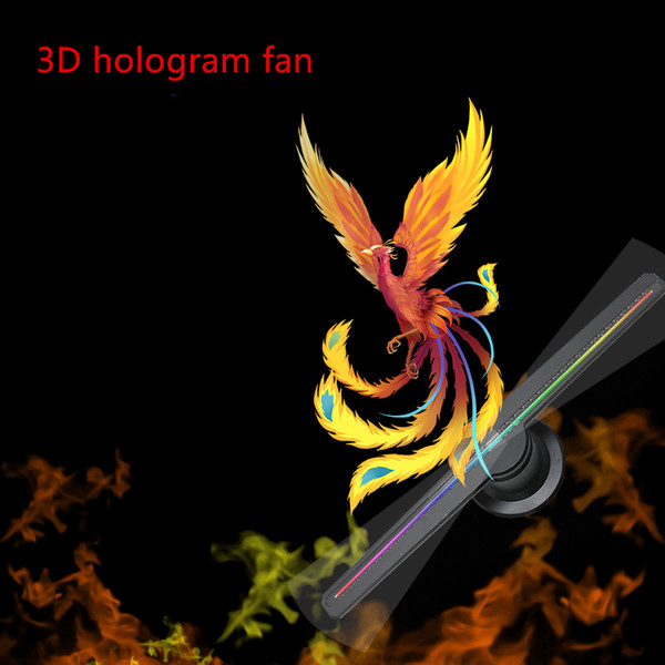 2019 new 3d holographic advertising machine 42 cm fan rotating display led projection screen 224 led