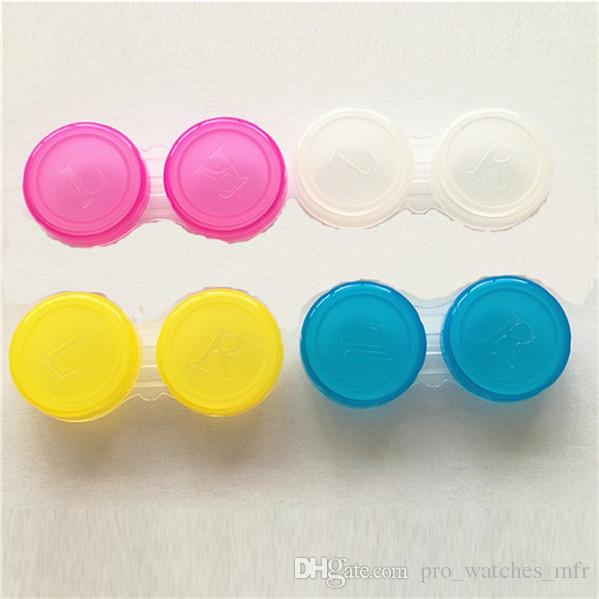 3800sets/lot Colourful Contact Lens Box Holder Container Case Soak Soaking Storage Eye Care Kit Double Case Lens Cases F710-1