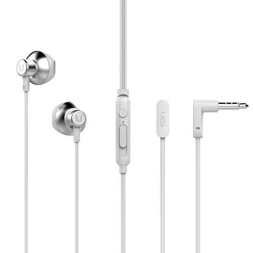 UiiSii HM12 medio auricular en la oreja de metal bajo música auriculares con cable con micrófono para iPhone Xiaomi PC MP3