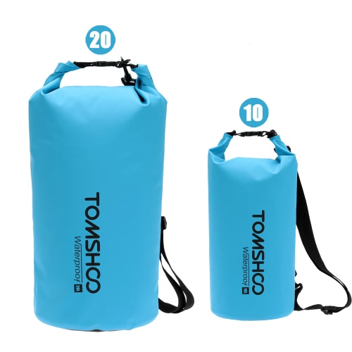 TOMSHOO 10L / 20L Outdoor Water-Resistant Dry Bag Sack Storage Bag