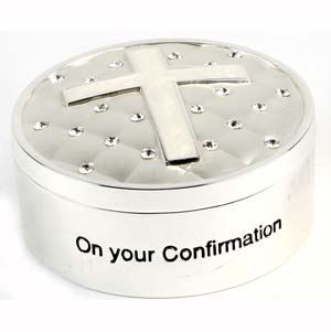 On Your Confirmation Silver Plated Trinket Box