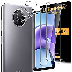 [5 pack] unqiueme 2 pack protective film compatible with xiaomi redmi note 9t and 3 pack armored glass camera protection, [maximum range] [bubble-free] screen protector hd clear film tempered glass Lightinthebox
