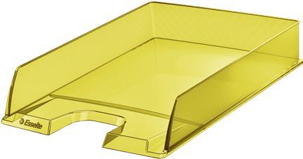 Esselte Briefablage Colour'Ice, DIN A4, gelb aus Polystyrol, transparentes Design, stapelbar, - 10 Stück (626272)