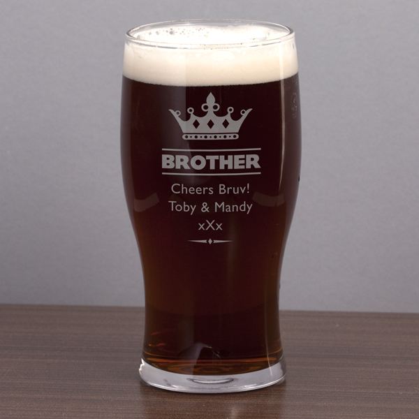 Brother Personalised Pint Glass