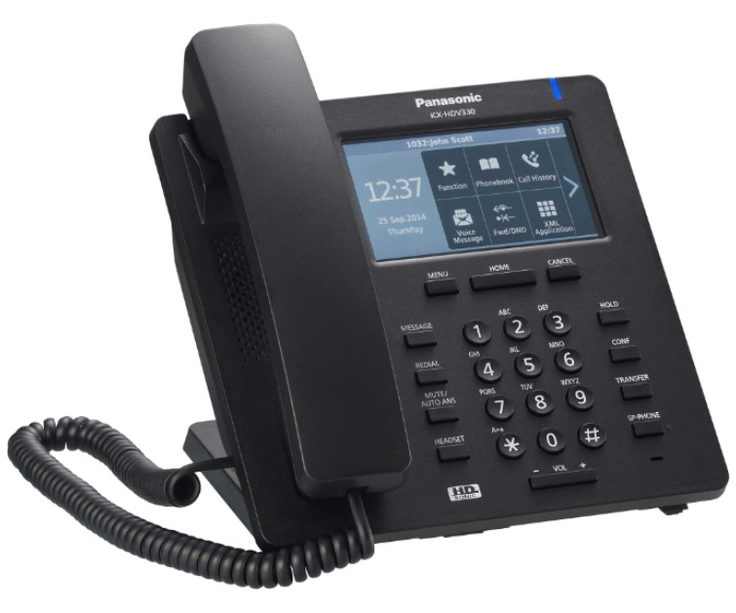 Panasonic KX-HDV330 - VoIP-Telefon - Bluetooth-Schnittstelle - SIP - 12 Leitungen - Schwarz