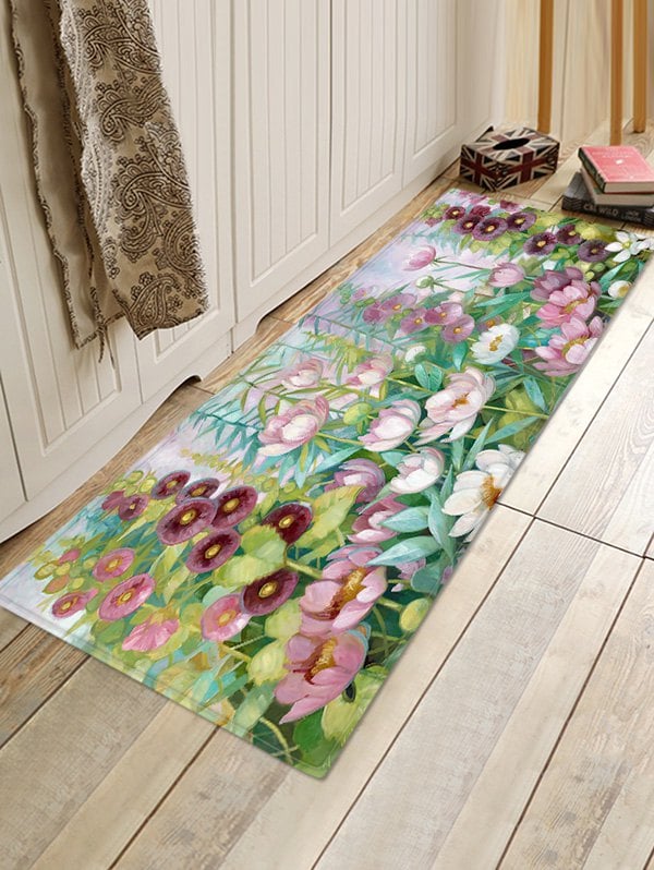 Floral Print Water Absorption Floor Mat