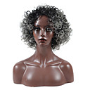 Synthetic Wig Curly Asymmetrical Wig Short Medium Length Grey Synthetic Hair Women's Natural Hairline Black