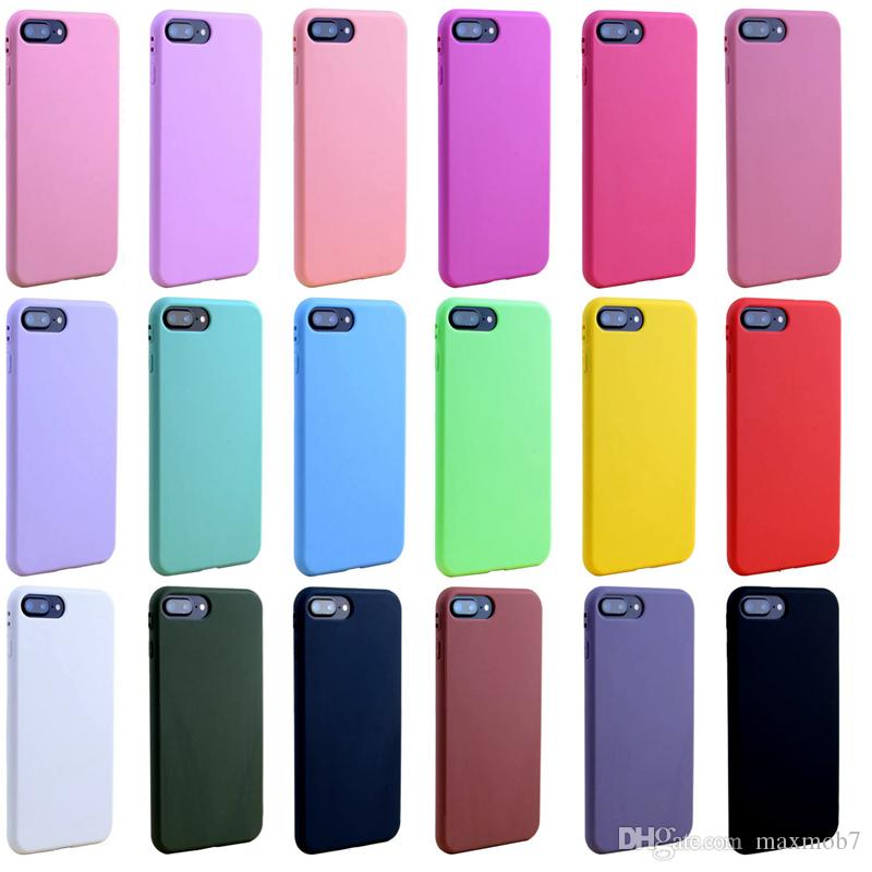 New for iphone XS MAX XR X 6S 7 8 plus TPU silicone soft cell phone case slim ultra thin cheap cell phone case cover candy colors
