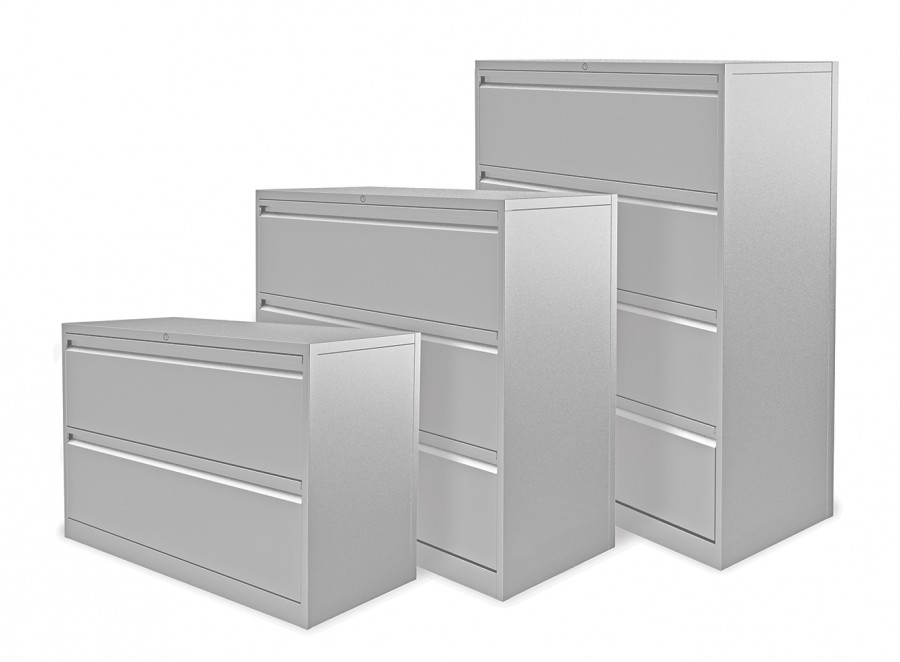 Executive Side Filing Cabinet- 2 Drawers- Light Grey