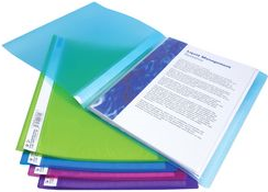 RAPESCO Sichtbuch, DIN A4, PP, 20 Hüllen, farbig sortiert flexibel, auswechselbares Rückenetikett, Deckel farblich - 1 Stück (0916)