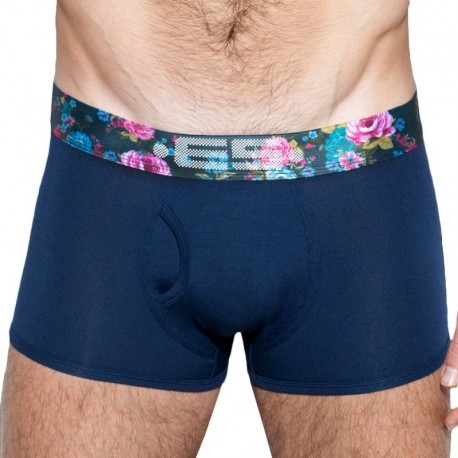 ES Collection Flowery Waistband Boxer - Navy XL
