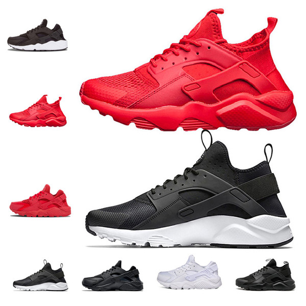 2018 huarache 4 ultra shoes men running shoes triple black white red breathable womens huraches sneakers 36-45