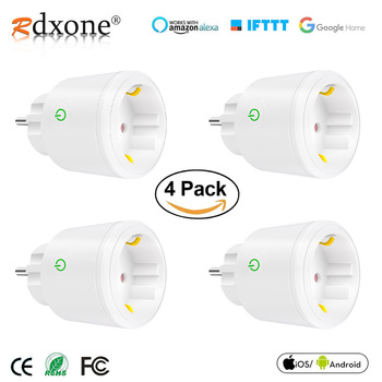 Rdxone 16A Smart Plug WiFi Socket EU Outlet Timing Remote Control Work with Alexa Google Home IFTTT