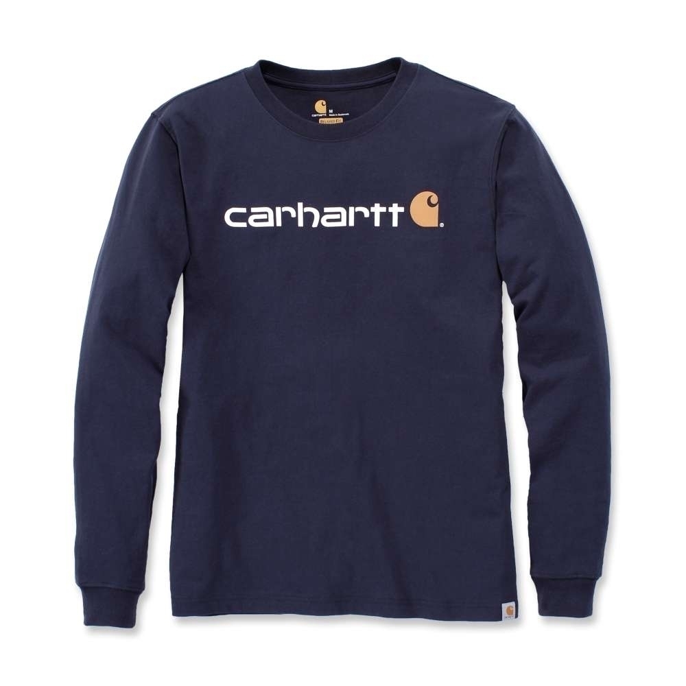 Carhartt Mens Core Logo Long Sleeve Cotton Crewneck T Shirt M - Chest 38-40' (97-102cm)