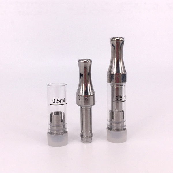 Round metal tip Top Airflow ceramic coil cartridge P1 glass wickless heating coil co2 510 thread vape pen tanks .5ml trending product