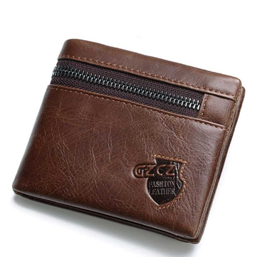 Vintage Genuine Leather 11 Card Slots Trifold Wallet