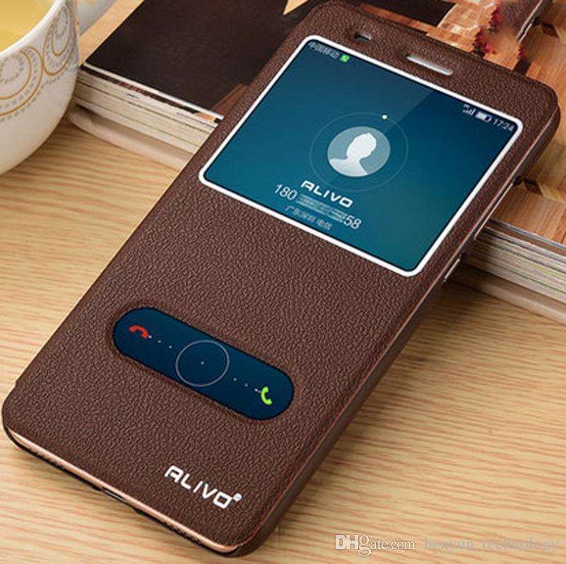 Luxury PU Leather Flip View Window Cover Case Stand For 5.5" Huawei Y6 II /Y6 2