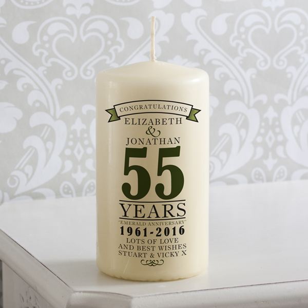 Personalised 55th Anniversary Candle