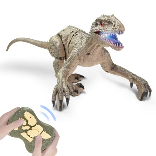 2.4 GHz Simulation RC Velociraptor Realistischer Dino-Dinosaurier mit Fernbedienung und LED-Licht