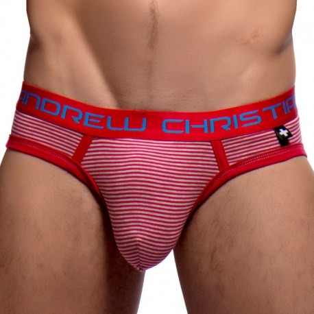 Andrew Christian Almost Naked Campus Brief - Red Stripe S