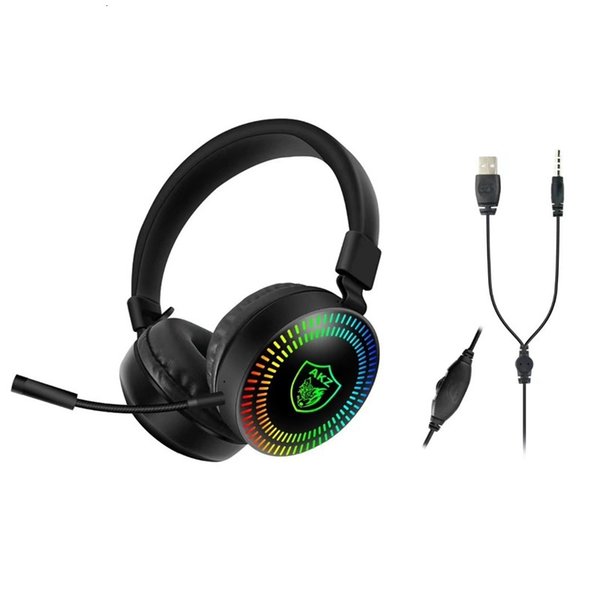 Headset Gm-019 Electronic Game Led Cool Colorful Light Computer Wired