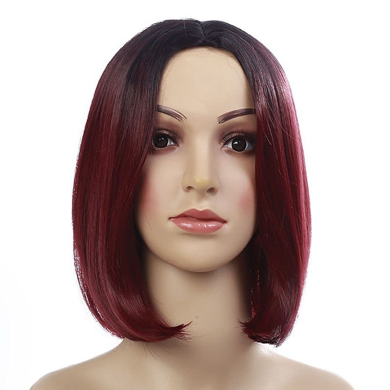 Gradient Ramp Centre Parting Hair Style Straight Short Wig