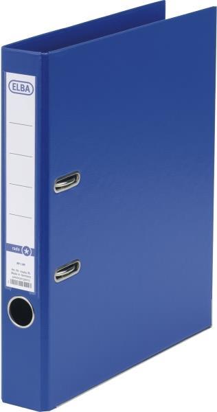 ELBA Ordner rado star, Rückenbreite: 50 mm, blau, DIN A4 Einband außen - innen PP, Sichttasche mit auswechselbarem (10464 BL)