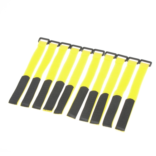 10 PC fuerte batería RC Cable antideslizante Amarre en correas 26 * 2cm amarillo