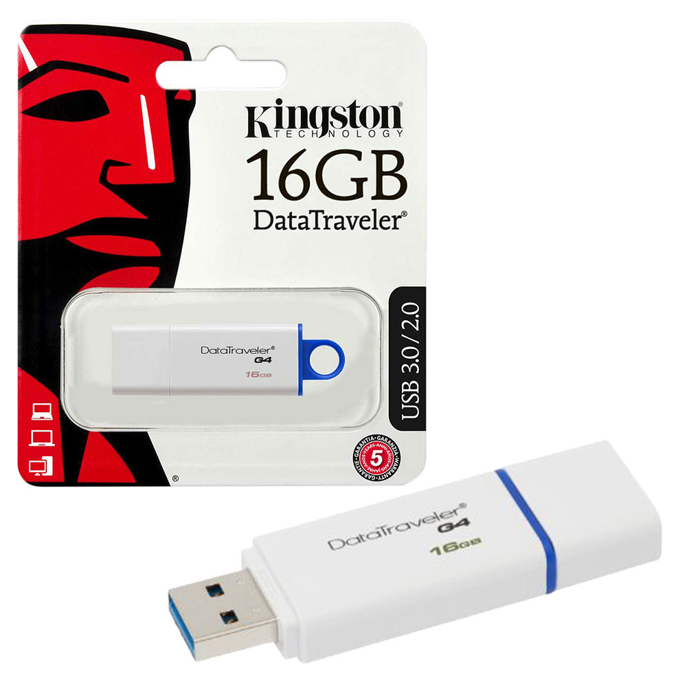 Kingston DataTraveler G4 USB 3.0 Flash Drive USB 3.0 Memory Stick - 16GB