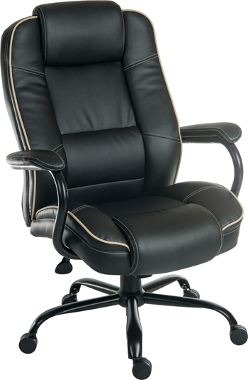 Goliath Duo Heavy Duty Office Chair in Black Leather