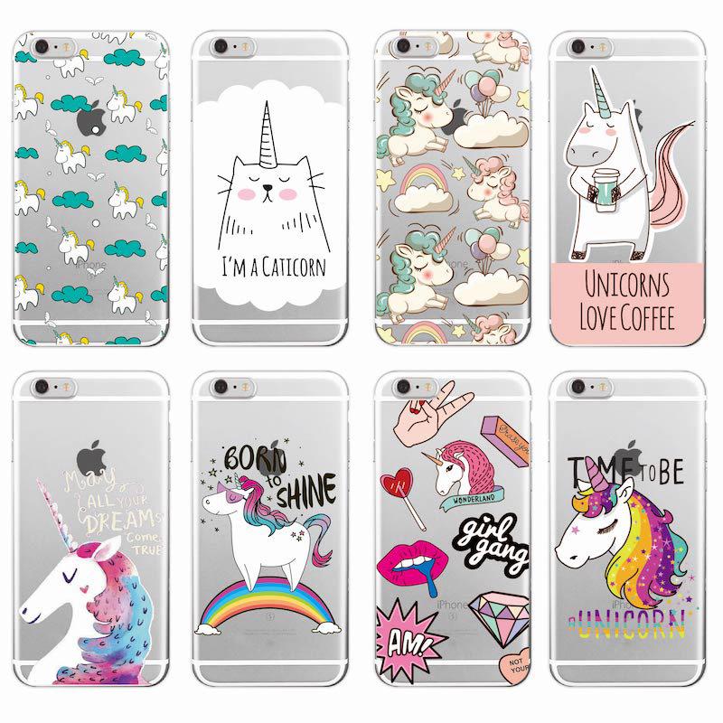 Cell Phone Cases Cartoon Unicorn Fashion Mobile Protect Cover Mix Style Cellphone Clear TPU Shell for 78X
