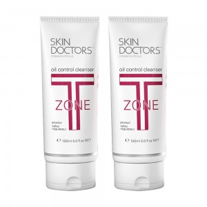 Skin Doctors T-Zone Cleanser - Oil Control Daily Face Wash - Men & Women - 150ml Cleanser - 2 Packs