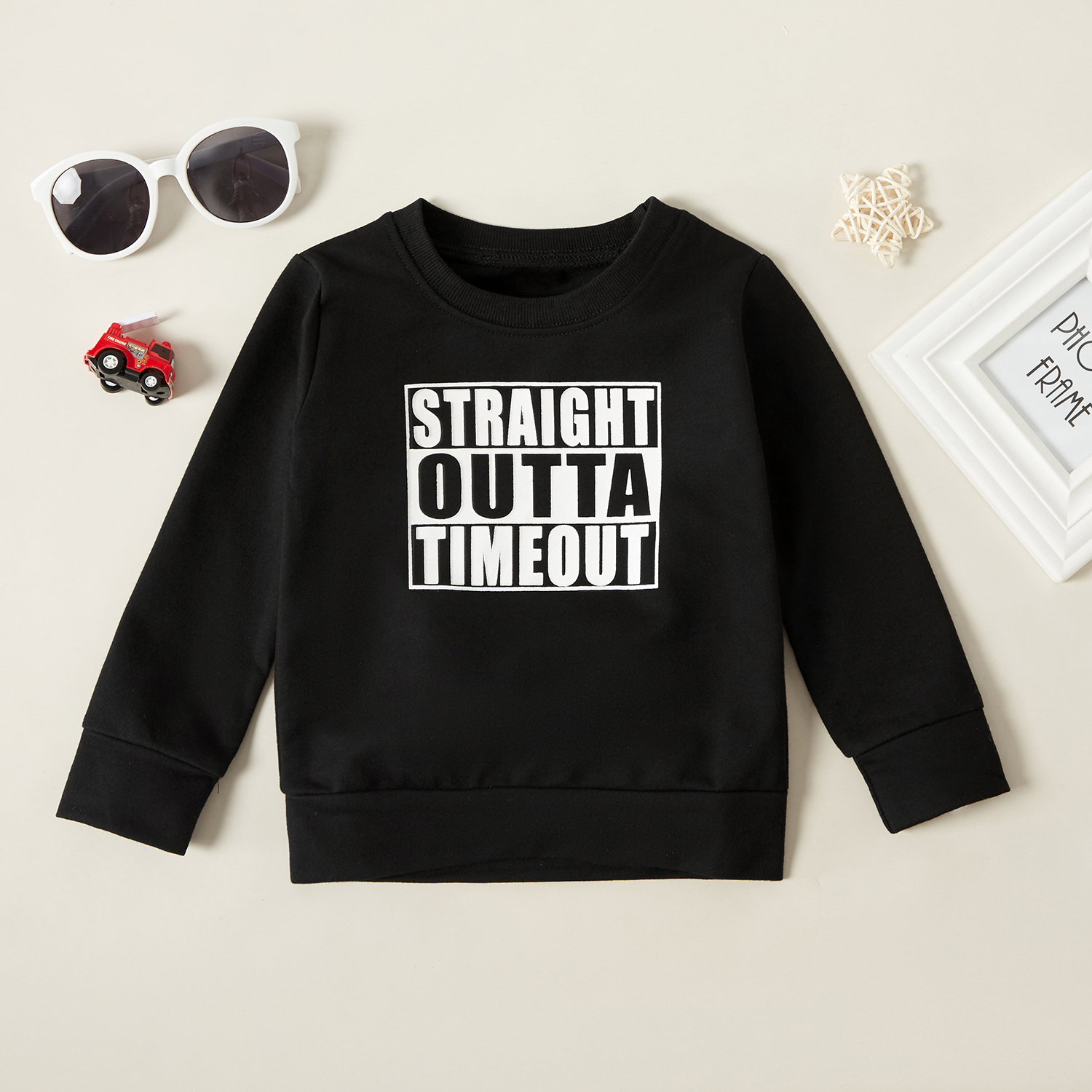 Baby / Toddler Boy Letter Print Long-sleeve Pullover