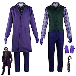 The Dark Knight Clown Cosplay Costume Outfits Men's Movie Cosplay Cosplay Halloween Blue Coat Vest Shirt Halloween Carnival Masquerade Polyester miniinthebox