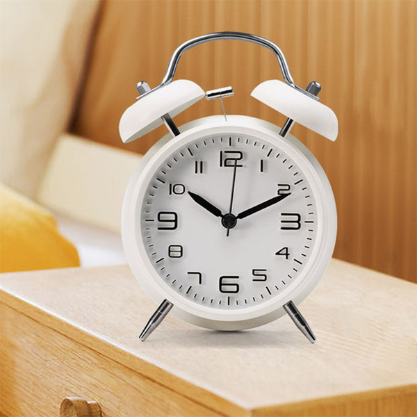 2019 New Alarm Clock Silent Scan Modern Classic Metal Desk Clock Table Watch Quartz Luminova Wake Up Light Despertador Reloj