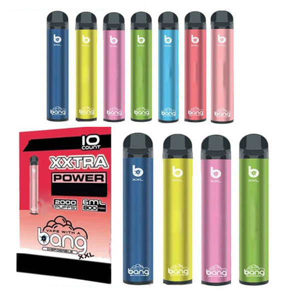 Bang XXL Disposable Device 800mAh Battery Pre-filled 6ml Pod 2000 Puffs Bang XXtra Kits Vape Pen VS Puff Bar Flow XTRA Puff Plus