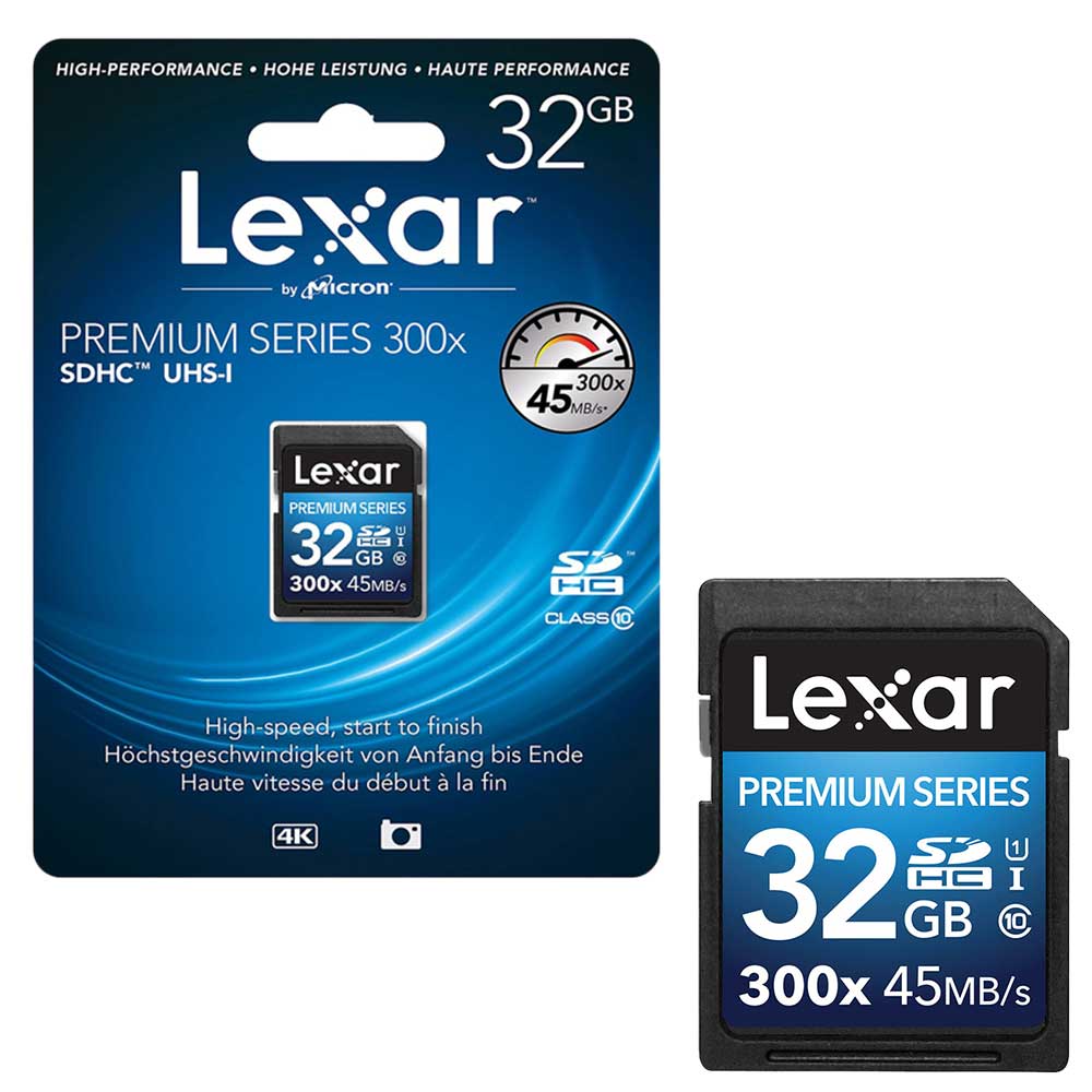 Lexar Premium Series SDHC SD Memory Card 300x Class 10 Speed Platinum II U1 - 32GB