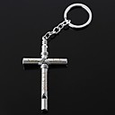personnalisé gravé foi crucifix de croix en argent réel coup de sifflet cadeau pendentif anneau porte-clés