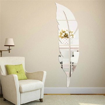Removable Home Mirror Feather Wall Stickers Decal Art Vinyl Room Decor DIY