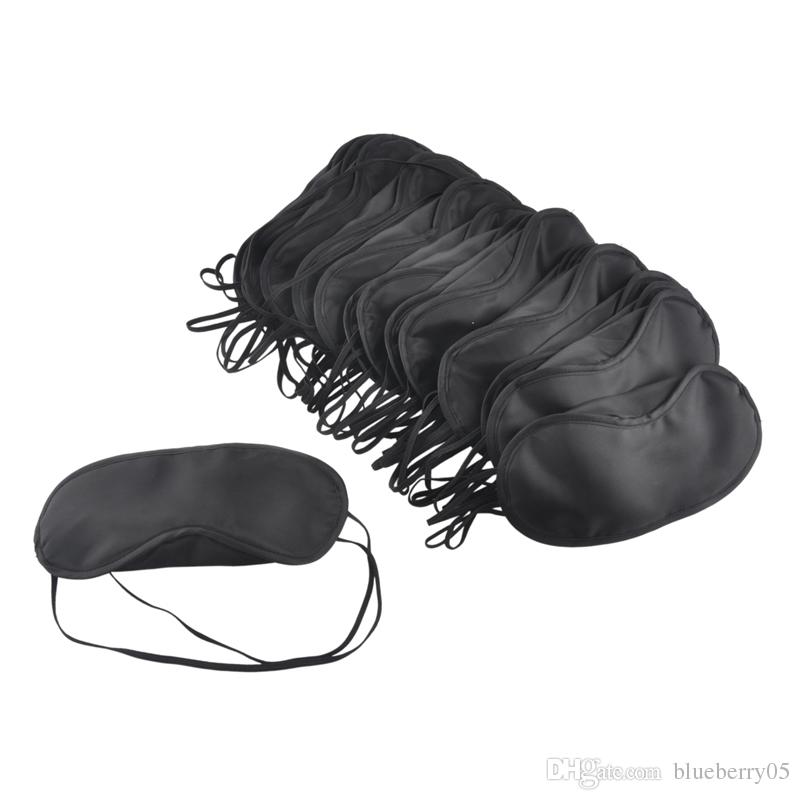 50pcs/lot Gift Travel Sleeping Black color Eye Mask Protective eyewear Eye Mask Cover Shade Blindfold Relax