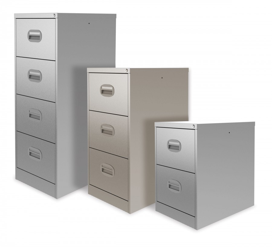 3 Drawer Lockable Filing Cabinet- Goose Grey