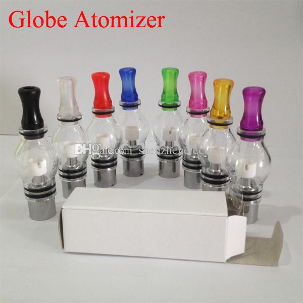 Glass Globe Atomizer Dry Herb Vaporizer coloful Clearomizer Wax tank for Electronic Cigarette E Cig tank huge vapor eGo glass bulb in stock