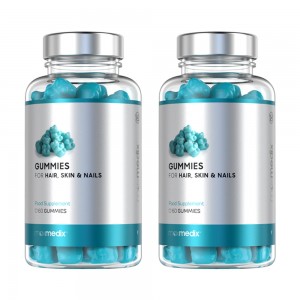 Gominolas Para Cabello, Piel y Unas - Suplemento Masticable de Belleza - 60 Gominolas - 2 Botes