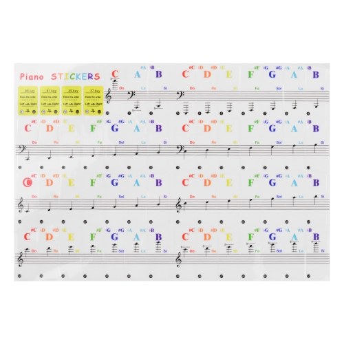 Muslady Piano Key Stickers Kit d'autocollants Piano Keyboard Tune