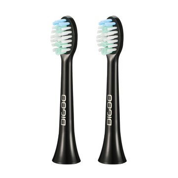 2Pcs Brush Modes Sonic Electric Toothbrush Heads Black & White